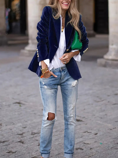 Julissa | Blazer en velours élégant